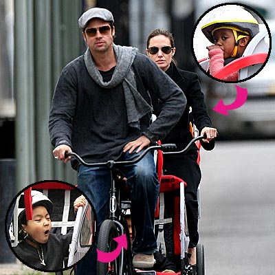 Brad Pitt, Angelina Jolie, Maddox Zahara.