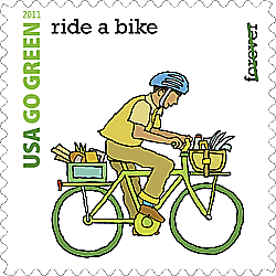 ride a bike stamp