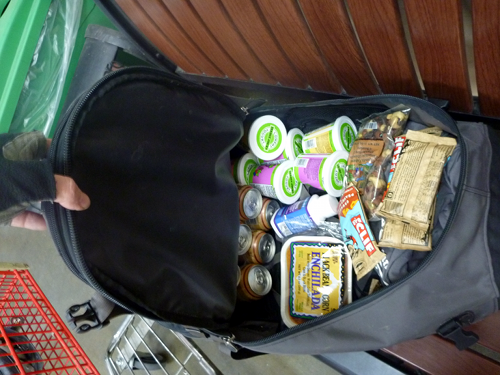 Suitcase as Grocery Hauler